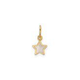14K Yellow Gold Mother of Pearl Star Pendant,13x7mm